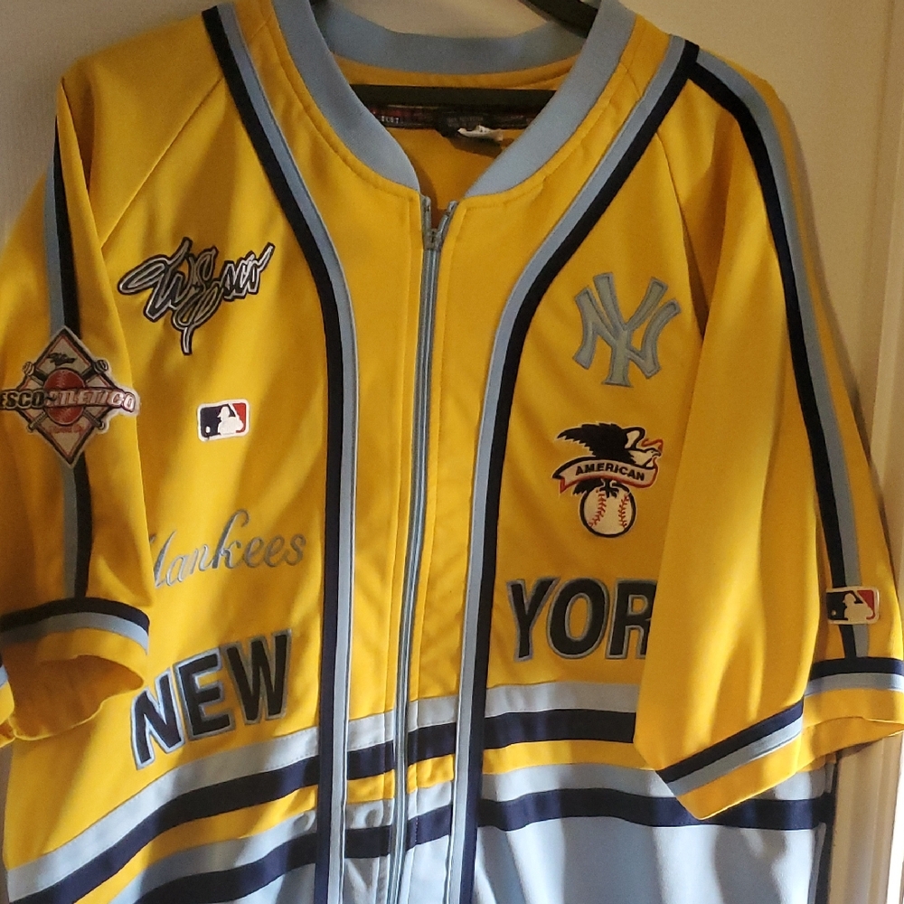 Bright Yellow Jacket with Blue Accents